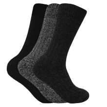 (06-Nov, Grau) Sock Snob - 3er Pack Herren Outdoor Wollsocken mit Frotteesohle | Warme Socken Gestrickt