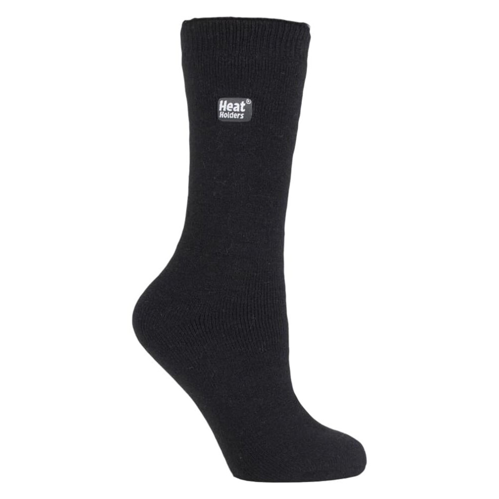 (4-8 UK, Black) Heat Holders Lite - Ladies Winter Thermal Socks in 5 colours, 4-8 UK