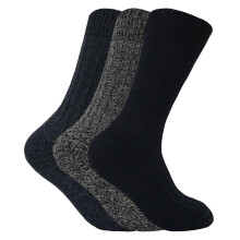 (39-45, Blau) Sock Snob - 3er Pack Herren Outdoor Wollsocken mit Frotteesohle | Warme Socken Gestrickt