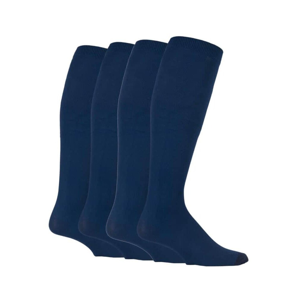 (6-11 UK, Navy) 2 Pairs of 80 Denier Compression Knee High Energising Socks 6-11 UK