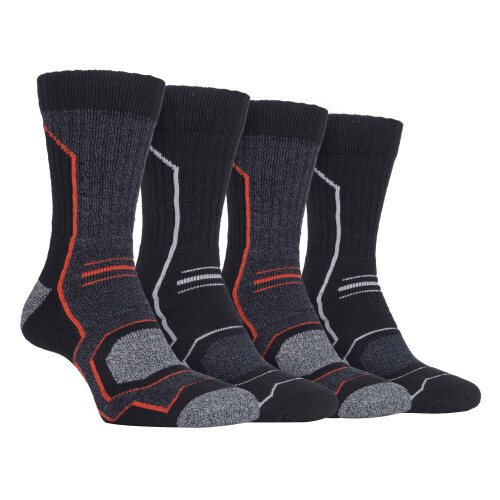 (6-11, SBMS034BLK) Storm Bloc - 4 Pack Mens Cushioned Anti Blister Hiking Socks