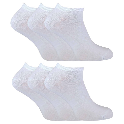 (6-11, White) Sock Snob - 6 Pairs Mens Cotton Low Cut Ankle Socks