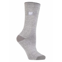 (04-Aug, Silber / Creme) Heat Holders - Heat Holders Lite - Damen Thermosocken Dünn | Warm Einfarbige Socken für Winter
