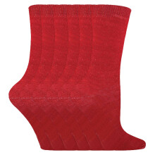 (12-Mar, Rot) Sock Snob - Sock Snob - 6 Paar Kinder Jungen Mädchen Einfarbig Lässig Socken Baumwolle Bunt