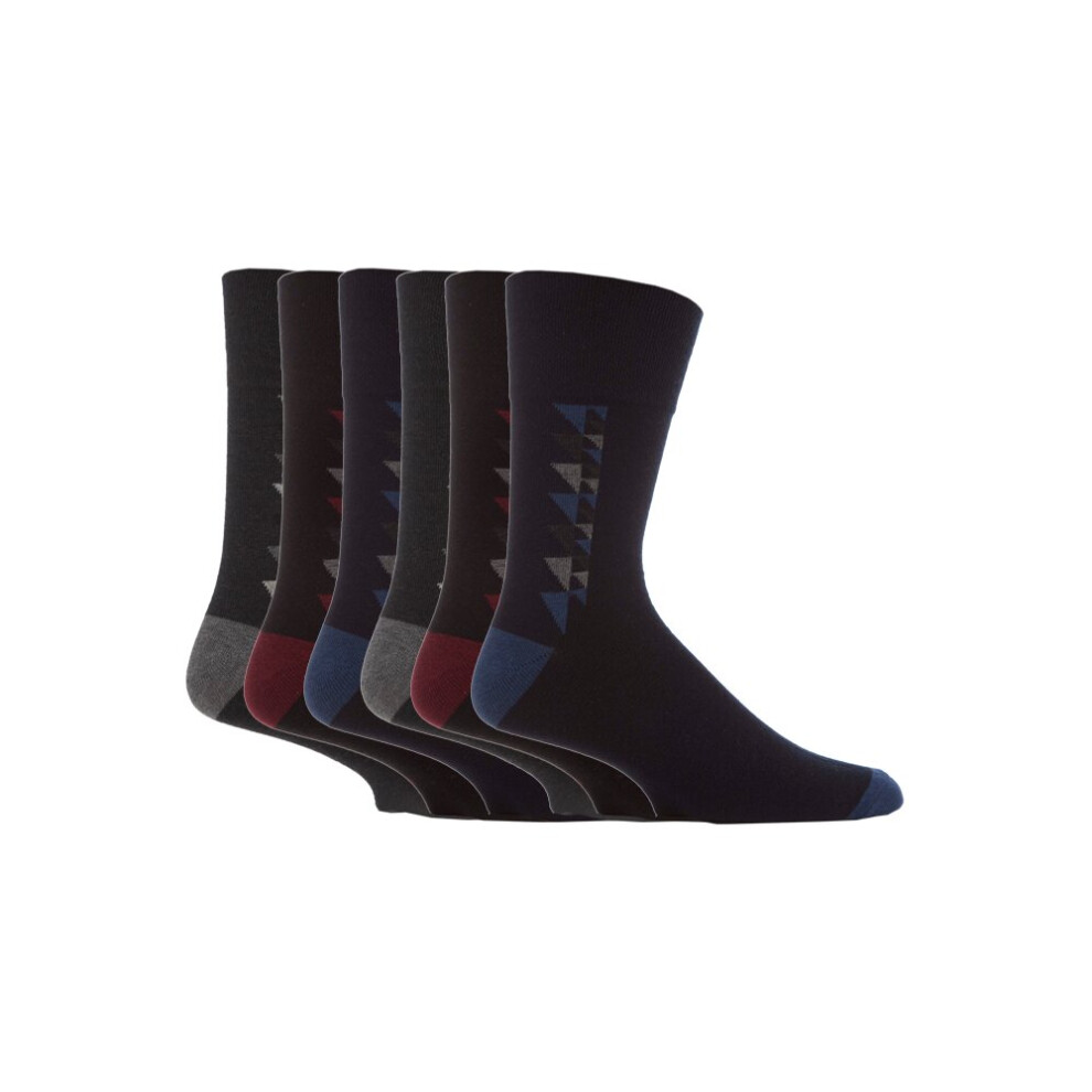 Gentle Grip (6-11 Uk, Mgg34) 6 Pairs Mens Non Elastic Socks 6-11 Uk Black