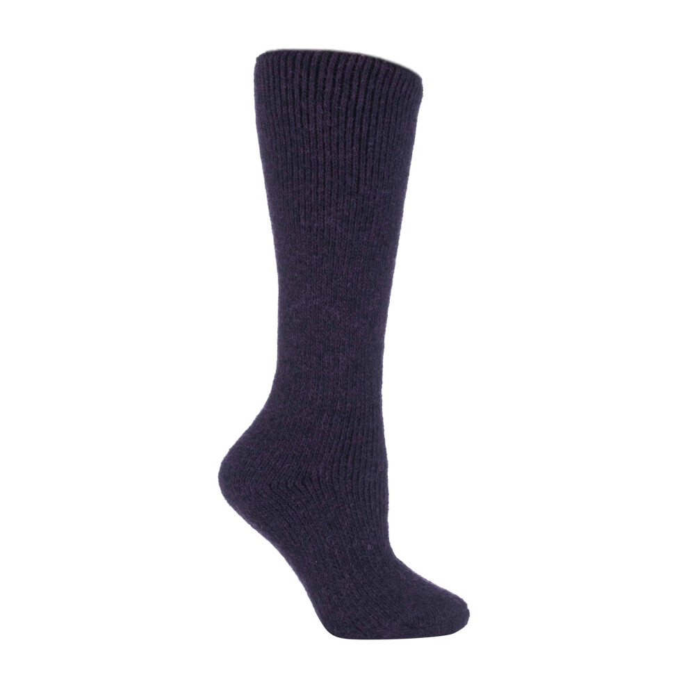 (4-8 UK, Purple) Ladies Extra Long Thick  2.7 TOG Coloured Knee High Wool Socks-image-OPC-P5RDRTQ-NEW