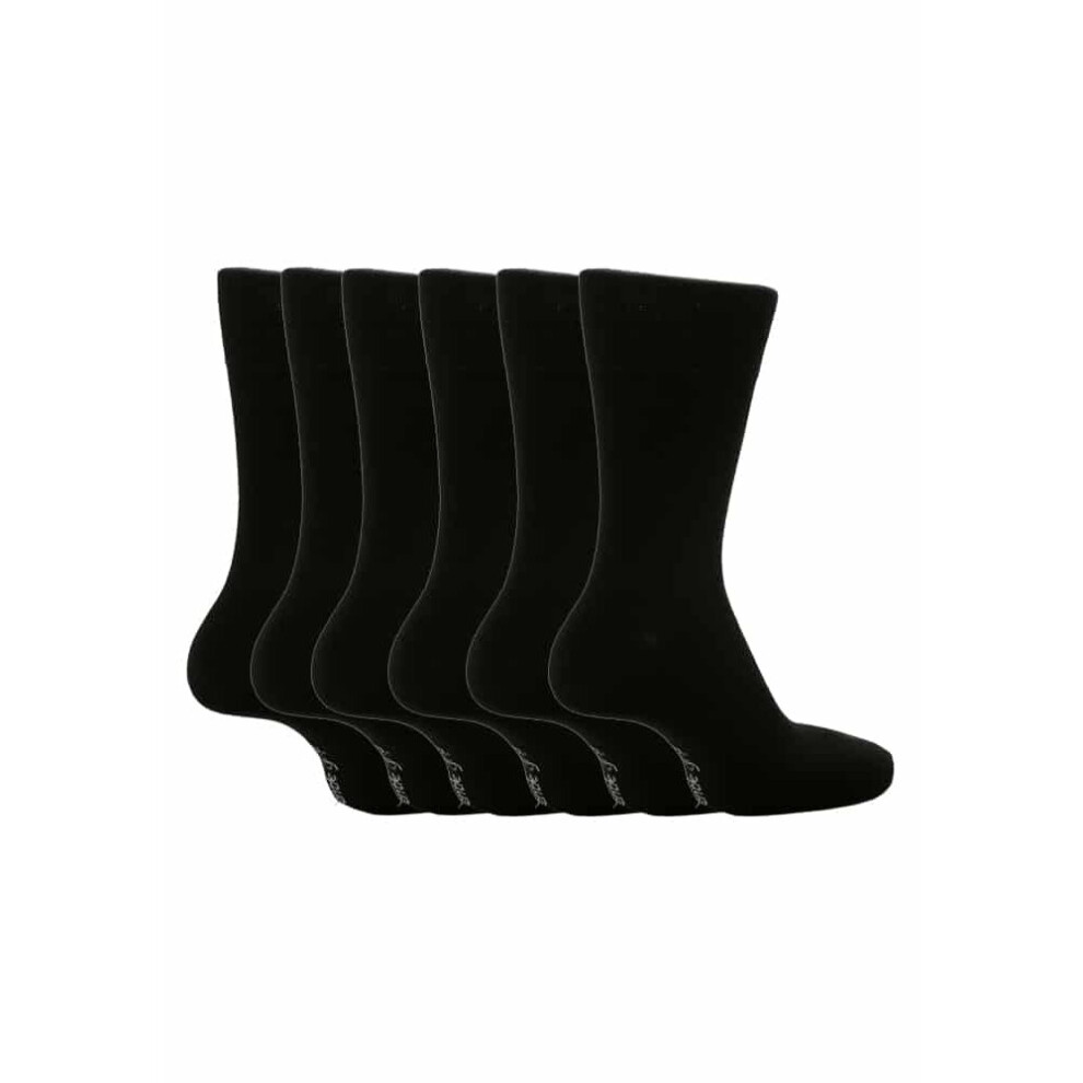Gentle Grip (6-11 Uk, Mgg100) 6 Pairs Mens Non Elastic Socks 6-11 Uk Black