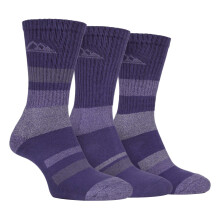 (37-42, SBLS031PUR) Storm Bloc - Storm Bloc - 3er pack Damen Baumwolle Socken für Sommer Stiefel mit Gepolsterte