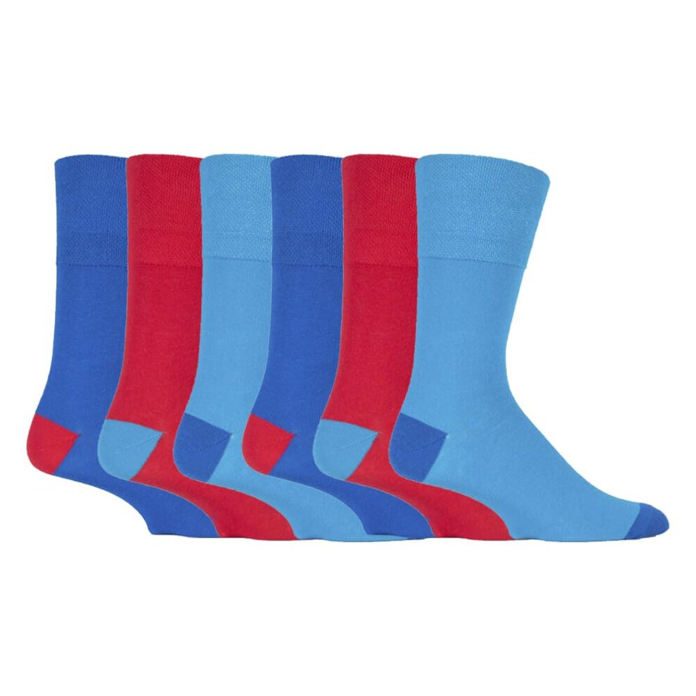 Gentle Grip (6-11 Uk, Mgg88) 6 Pairs Mens Non Elastic Socks 6-11 Uk Blue