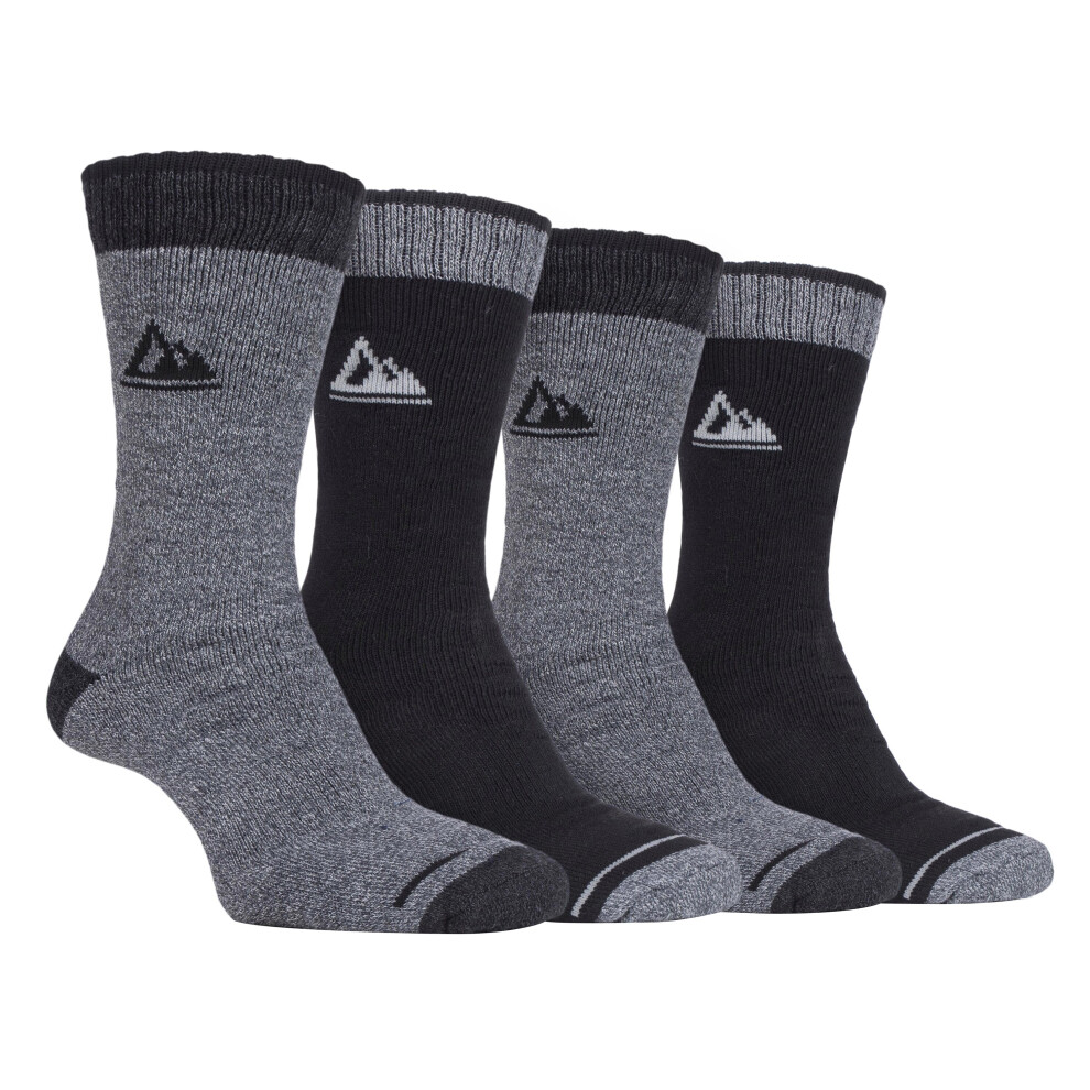 (6-11 UK, SBMS033CHA) 4 Pairs Mens Cushion Sole Summer Hiking Work Boot Socks-image-OPC-P5RDRMB-NEW