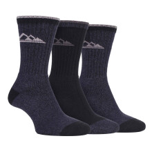 (04-Aug, SBLS032BLK) Storm Bloc - Storm Bloc - 3er Pack Atmungsaktiv Baumwolle Wandersocken Damen Gepolstert