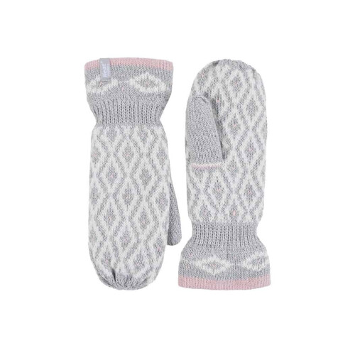 (One Size, Light Grey) Heat Holders - Ladies Fleece Lined Insulated Winter Thermal Mittens