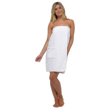 (M/L, Weiß) Sock Snob - Tom Franks Damen 100% Baumwolle Dusche Wrap Badetuch