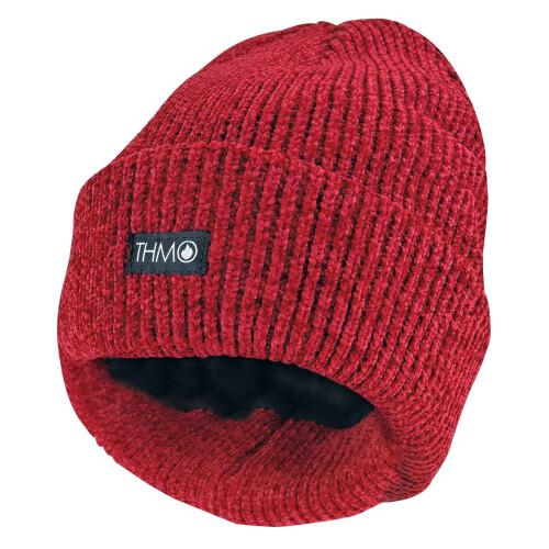 (One Size, Rot) THMO - THMO - Damen 3M Thinsulate Insulation Mütze Beanie Stricken mit Fleece Gefüttert