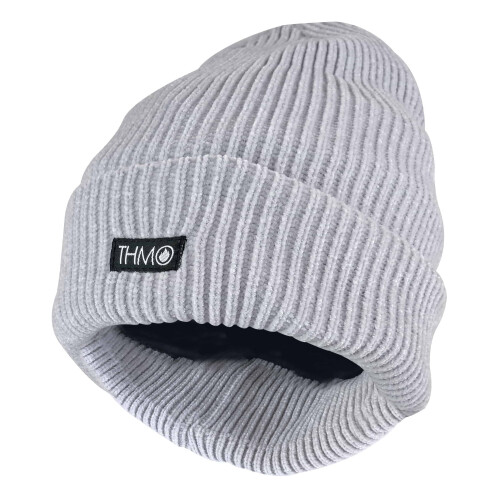 (One Size, Grau) THMO - THMO - Damen 3M Thinsulate Insulation Mütze Beanie Stricken mit Fleece Gefüttert