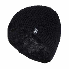 (One Size, Schwarz) Heat Holders - Heat Holders Winter Strickmütze Damen | Warm Beanie Mütze Stricken Fleecefutter