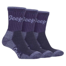 (04-Aug, Flieder / Lila) Jeep - Jeep TERRAIN - 3er Pack Damen Gepolstert Atmungsaktive Baumwolle Wandersocken