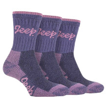 (37-42, Lila Rose) Jeep - Jeep TERRAIN - 3er Pack Damen Gepolstert Atmungsaktive Baumwolle Wandersocken