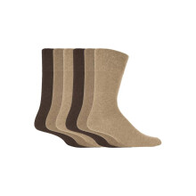 (Dec-14, SOMRJ Brown) Gentle Grip - Gentle Grip - 6 Paar Baumwolle Socken Herren | Socken Ohne Gummibund Extra Weit