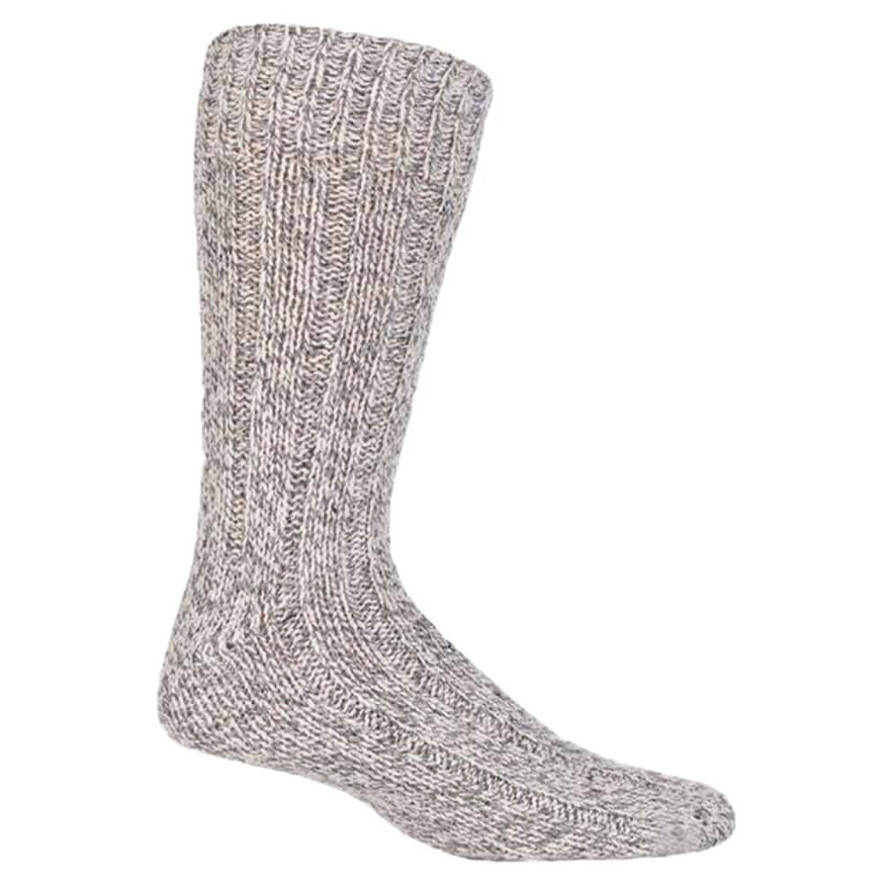 (6-11 UK, WFH0025GRY) 3 Pair Mens Warm Wool Knit Grey or Navy Hiking / Work Boot Socks