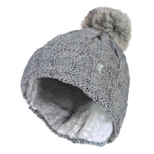 (One Size, Hellgrau) Heat Holders - Heat Holders Damen Winter Fleece Beanie mit Pompon Bunt Warm Mütze mit Bommel