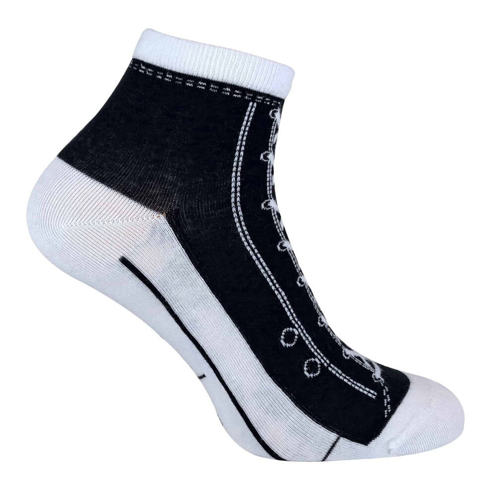 (6-11 UK, Black) Sock Snob - 2 Pairs Unisex Adult Socks that look like Shoes-image-OPC-P5RDT22-NEW
