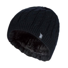 (One Size, Schwarz) Heat Holders - Heat Holders - Beanie Strickmütze Damen | Outdoor Winter Mütze mit Fleece Innen