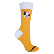 (4-8, Katze) Sock Snob - TALKIE - Damen Socken Lustig Bunt | Baumwolle Socken mit Hunde/Katzenmotiv