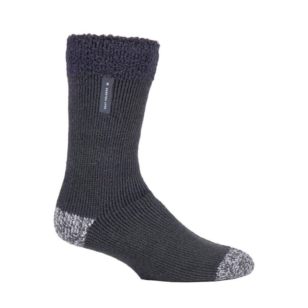 Heat Holders (6-11 Uk, Charcoal (Lumi)) - Mens Warm Luxury Fleece Lined Lounge Bed Socks Grey