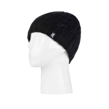 (One Size, Schwarz) Heat Holders - Heat Holders - Muster Strickmützen Damen | Thermo Beanie Wintermütze Warm Fleece