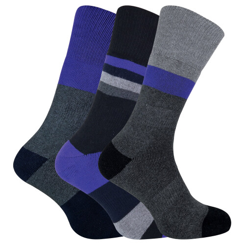 (6-11 UK, Pack 3) PENINSULA - 3 Pack Cushioned Liner Anti Blister Hiking Walking Socks