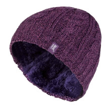 (One Size, Lila) Heat Holders - Heat Holders - Muster Strickmützen Damen | Thermo Beanie Wintermütze Warm Fleece