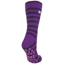 (04-Aug, Lila Streifen) Heat Holders - Heat Holders Damen Rutschfeste Thermosocken mit Griffen | Warme Socken