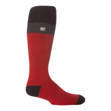 (39-45, Rot schwarz) Heat Holders - Heat Holders Herren Thermo Skisocken | Bunt Dicke Gestreifte Socken Innenfleece