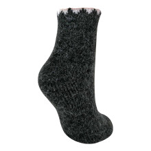 (04-Aug, Schwarz) Sock Snob - Sock Snob - Damen Alpaka Wolle Socken für Gummistiefel Warme Kurze Wandersocken