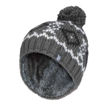 (One Size, Grau) Heat Holders - Heat Holders Herren Beanie Mütze mit Bommel Winter Warm Fleece Gefütterte Mütze