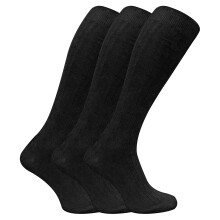 (6-11 UK, Black) SOCK SNOB - 3 Pairs Mens Long Knee High Length 100% Cotton Socks