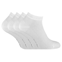 (4-8, White) Sock Snob - 4 Pack Luxury Bamboo Low Cut Trainer Socks for Women