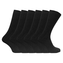 (11-14, Black) Sock Snob - 6 Pairs Mens Soft 100% Cotton Plain Coloured Socks