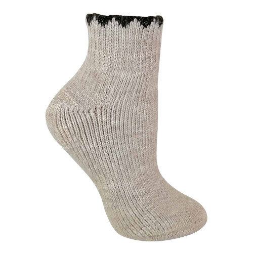 (4-8, Stone) Sock Snob - Ladies Warm Alpaca Wool Blend Boot Socks