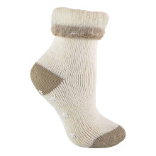 (04-Aug, Beige) Sock Snob - Sock Snob Damen Alpaka Wolle Socken Stricken | Anti Rutsch Kuschelsocken mit ABS