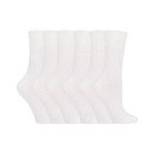 (37-42, Weiß) IOMI - IOMI - 6er Pack Damen Diabetikersocken Ohne Gummi | Baumwolle Socken Extra Weite