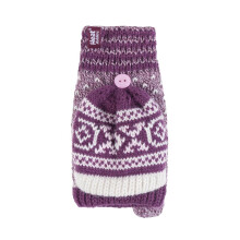 (One Size, Rose) Heat Holders - Heat Holders - Damen Thermo Fleece Norwegermuster Fingerlose Fäustlinge