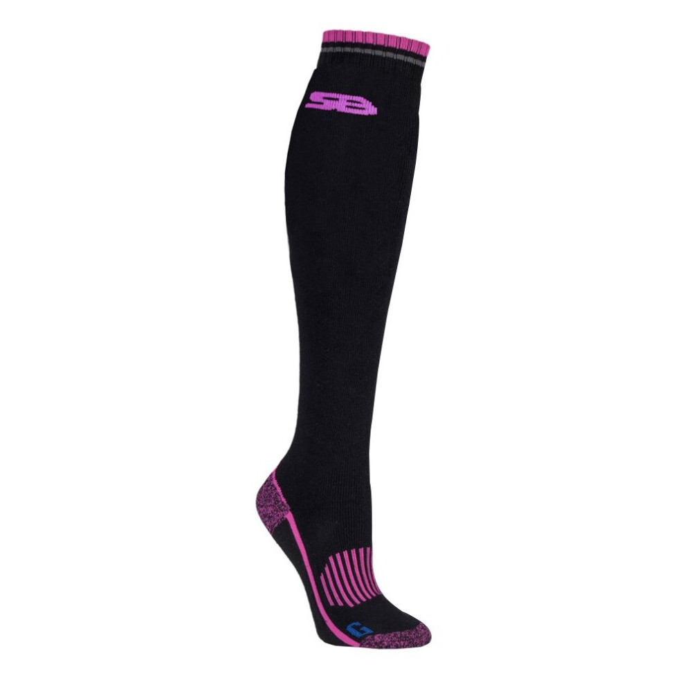 (4-8 UK, SBGLS008CER) Ladies Long Knee High Wool Cushioned Thermal Equestrian / Hiking Socks