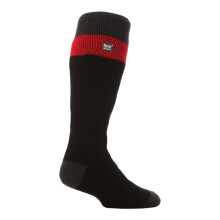 (06-Nov, Schwarz Rot) Heat Holders - Heat Holders Herren Thermo Skisocken | Bunt Dicke Gestreifte Socken Innenfleece