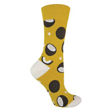 (4-8, Kokosnuss) Sock Snob - TALKIE - Damen Baumwolle Essen socken mit Gemüse und Obst Motiv für Geschenk