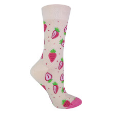 (4-8, Erdbeere) Sock Snob - TALKIE - Damen Baumwolle Essen socken mit Gemüse und Obst Motiv für Geschenk