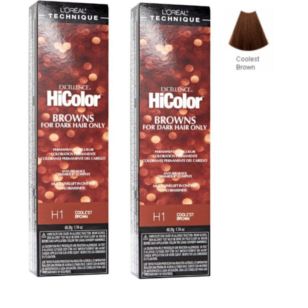 (Coolest Brown #H1 - pack of 2) HICOLOR COOLEST BROWN #H1