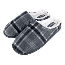 (46, Grau) Dunlop - Dunlop - Herren Slip on Hausschuhe Plüsch | Warme Fleece-gefütterte Hausschuhe