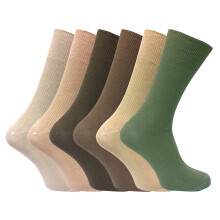 (06-Nov, Beige) Sock Snob - Sock Snob - 6er Pack Herren 100 Baumwolle Socken Ohne Gummi Extra Breit
